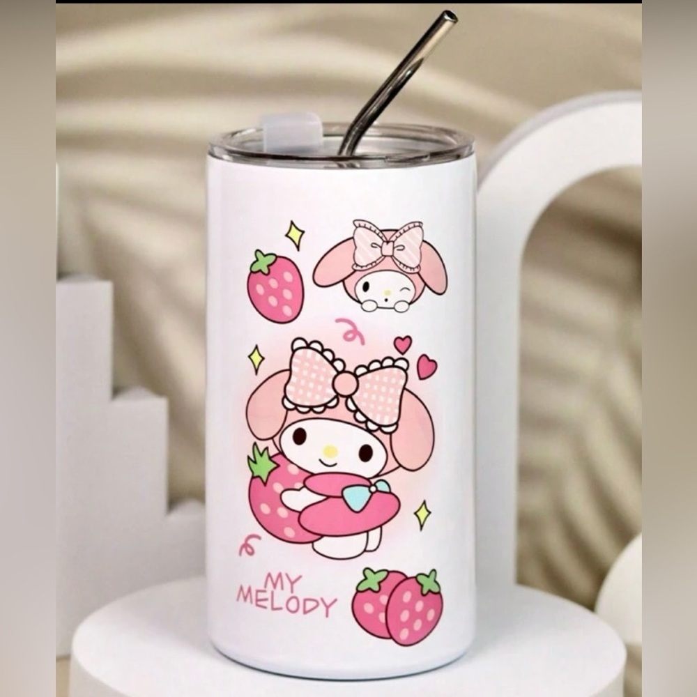 Melody Coffee tea water Mug w Straw Portable Stainless Steel Insulated Mug New - Picture 1 of 10